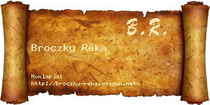 Broczky Réka névjegykártya